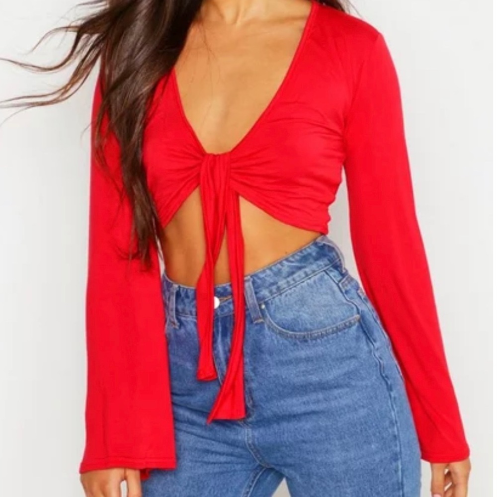 Red crop top